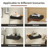 Wood Concealment Floating Shelf with Hidden Drawer (15.7″)