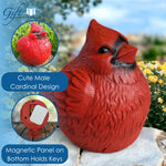 Cardinal Garden Statue Hide-A-Key | Outdoor Spare Key Holder