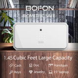 1.45 cu ft Biometric Safe with Keypad & Backup Key – White