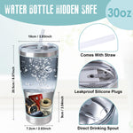 Stainless Diversion Water Bottle with Hidden Compartment (20oz)