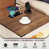 Farmhouse Smart Nightstand with Hidden Biometric Safe Drawer
