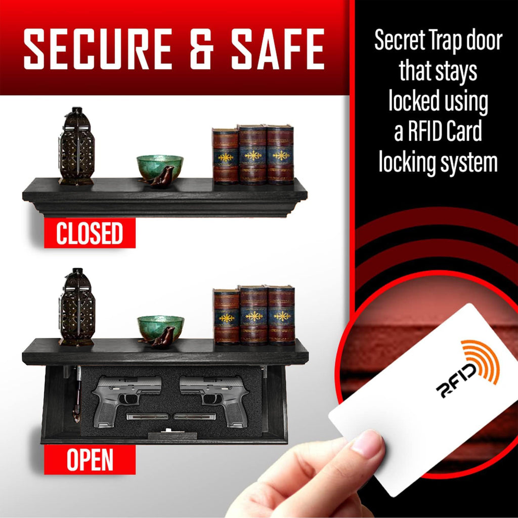 Scan Code Gun Rack Hidden RFID Gun Storage Shelf – Secret Stashing