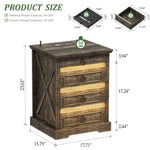 Farmhouse Nightstand with Gun Drawer & Charging Station – Rustic