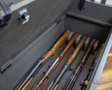 Entryway Bench with Locking Gun Concealment – Grey