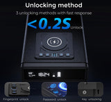 Biometric Nightstand Safe with Wireless Charging & LED Display