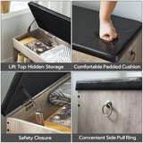 Entryway Shoe Bench with Cushion | Flip-Top Storage & Adjustable Shelf