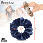 3-Pack Velvet Hair Tie Scrunchies with Hidden Pocket – Navy, Tan, Black