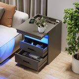 Nightstand with Concealment Gun Drawer & Charging Station