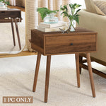 Walnut Nightstand with Hidden Compartment – Mid-Century
