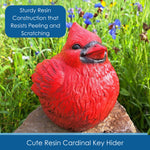 Cardinal Garden Statue Hide-A-Key | Outdoor Spare Key Holder