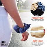 3-Pack Velvet Hair Tie Scrunchies with Hidden Pocket – Navy, Tan, Black