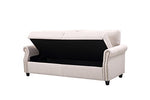 Classic Living Room Linen Sofa with Nailhead Trim Furniture with Storage - Concealment furniture and gun concealment furniture to hide your money, pistol, rifle or other weapons, keep guns safe away from kids with hidden compartment furniture -Secret Stashing