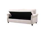 Classic Living Room Linen Sofa with Storage - Secret Stashing - Concealment Furniture, Diversion Safes, Home Security Safes