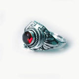 Sterling Silver Locket Ring Secret Compartment Garnet - Secret Stashing - Concealment Furniture, Diversion Safes, Home Security Safes