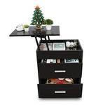 Nightstand with 2 Drawer and Hidden Storage Lift Top Compartment/Laptop Desk - Secret Stashing - Concealment Furniture, Diversion Safes, Home Security Safes