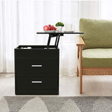 Nightstand with 2 Drawer and Hidden Storage Lift Top Compartment/Laptop Desk - Secret Stashing - Concealment Furniture, Diversion Safes, Home Security Safes