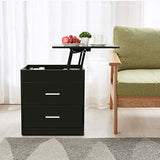 Nightstand with 2 Drawer and Hidden Storage Lift Top Compartment/Laptop Desk - Concealment furniture and gun concealment furniture to hide your money, pistol, rifle or other weapons, keep guns safe away from kids with hidden compartment furniture -Secret Stashing