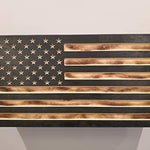 Burnt Wood American Flag Concealment Cabinet - Secret Compartment Decor with hidden compartments to stash your valuables -Secret Stashing