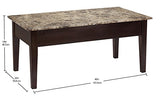 Dorel Living Faux Marble Lift Top Coffee Table - Concealment furniture and gun concealment furniture to hide your money, pistol, rifle or other weapons, keep guns safe away from kids with hidden compartment furniture -Secret Stashing