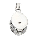 Gemstone Sterling Silver Poison Locket Pill Box Pendant - Secret Stashing - Concealment Furniture, Diversion Safes, Home Security Safes