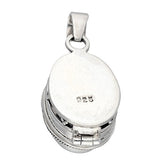 Gemstone Sterling Silver Poison Locket Pill Box Pendant - Secret Stashing - Concealment Furniture, Diversion Safes, Home Security Safes
