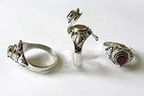 Sterling Silver Locket Ring Secret Compartment Garnet - Secret Stashing - Concealment Furniture, Diversion Safes, Home Security Safes