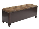 Tufted Seat Wooden Gun Concealment Bench by American Furniture Classics - Secret Stashing - Concealment Furniture, Diversion Safes, Home Security Safes