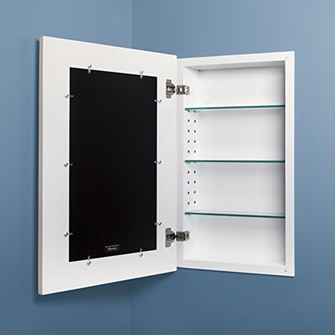 Hidden storage mirror, In-wall gun safe concealment cabinet - Espresso