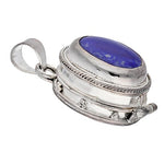 Gemstone Sterling Silver Poison Locket Pill Box Pendant - Secret Stashing - Concealment Furniture, Diversion Safes, Home Security Safes