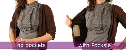 Temporary Sticky Pocket - Stash Valuables in Leggings, a Bag, Cardigans