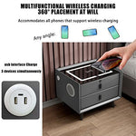 Nightstand Charging Station with Fingerprint Lock - Secret Stashing - Concealment Furniture, Diversion Safes, Home Security Safes