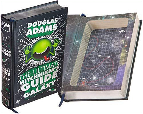 Leatherbound Book Safe - The Ultimate Hitchhiker's Guide to the Galaxy - Secret Stashing - Concealment Furniture, Diversion Safes, Home Security Safes