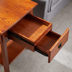 Secret Compartment Side Table w Locking Drawer