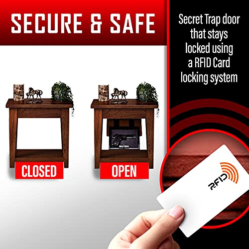 End Table with Concealed RFID Gun Trap Door | Secret Stashing