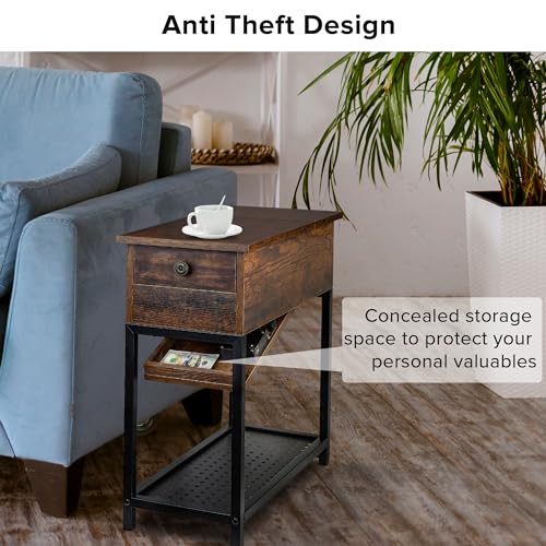 Wooden Side Table with Hidden Safe | Secret Stashing