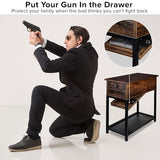 Wooden Side Table with Hidden Safe - Secret Stashing - Concealment Furniture, Diversion Safes, Home Security Safes