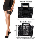 Garter Purse, Stays Put Silicone Grip & 2 Secured Pockets - Hide your money and passport and keep it safe when traveling with clothes and jewelry with secret compartments -Secret Stashing