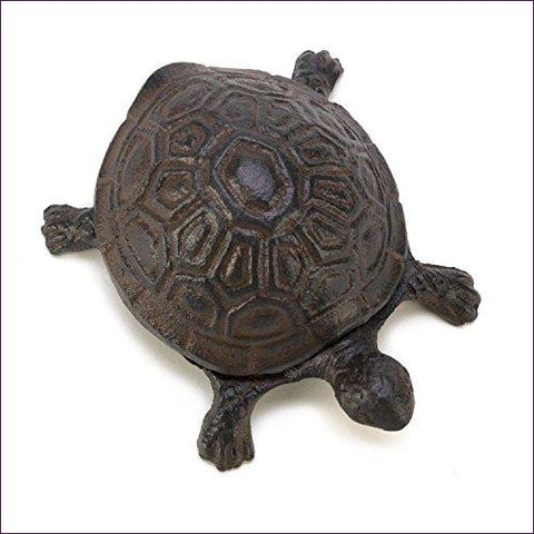 Metal Cast Iron Turtle Statue Spare Key Hiders Outside - Secret Compartment Decor with hidden compartments to stash your valuables -Secret Stashing