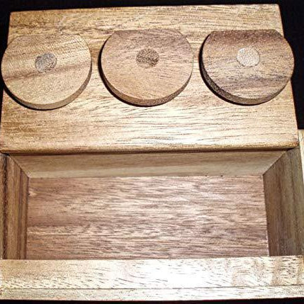 3 Wheel Combination Secret Lock Puzzle Box- Cool puzzles and brain teasers try and solve the puzzle and find the secret compartment and hidden door, great gift ideas -Secret Stashing