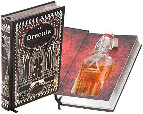 Flask Hollow Book - Dracula (Leather-bound) - Secret Stashing - Concealment Furniture, Diversion Safes, Home Security Safes