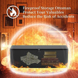 Secret Storage Ottoman Bench, Fireproof