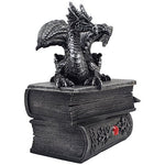Mythical Guardian Dragon Trinket Box Statue with Hidden Book Storage Compartment - Secret Compartment Decor with hidden compartments to stash your valuables -Secret Stashing