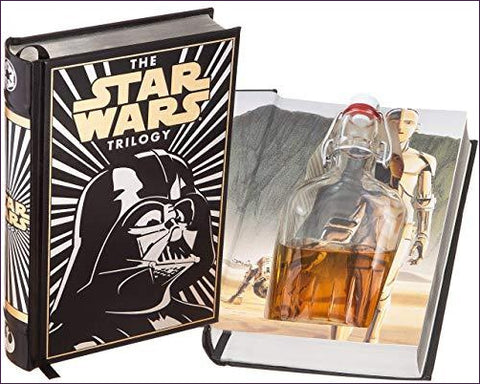 Star Wars Flask Hollow Book (Leather-bound) (Magnetic Closure) - Secret Stashing - Concealment Furniture, Diversion Safes, Home Security Safes