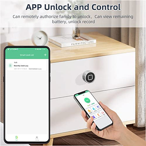 CMNGJ Child Safety Lock With Fingerprint Unlock, Smart Cabinet Lock One-Touch Fingerprint