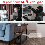 Wooden Side Table with Hidden Safe - Secret Stashing - Concealment Furniture, Diversion Safes, Home Security Safes