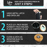 Airtight Jar with Built in Hygrometer (5 ounces / 2.5 Liter) - Secret Stashing - Concealment Furniture, Diversion Safes, Home Security Safes