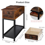 Wooden Side Table with Hidden Safe