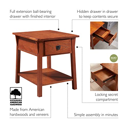 Secret Compartment Side Table w Locking Drawer | Secret Stashing