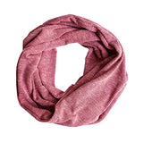 Faded Red Rib Knit Infinity Scarf with Zippered Secret Pocket - Hide your money and passport and keep it safe when traveling with clothes and jewelry with secret compartments -Secret Stashing