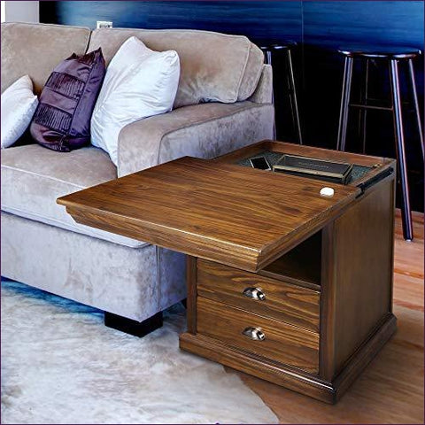 Lincoln Nightstand with Concealed Compartment - Concealment furniture and gun concealment furniture to hide your money, pistol, rifle or other weapons, keep guns safe away from kids with hidden compartment furniture -Secret Stashing